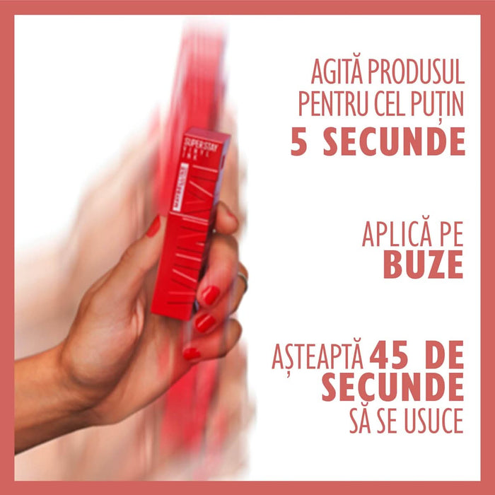 MAYBELLINE NEW YORK Vinyl Superstay Ruj lichid 120 Punchy, 4,2 ml WALTI