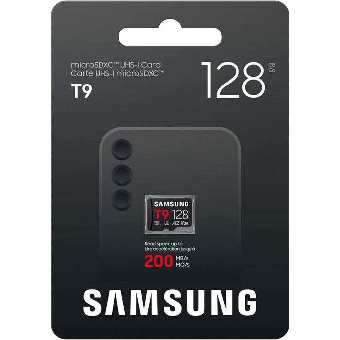 Card de memorie SAMSUNG T9, microSDXC, 128GB, 200MB/s, clasa U3, V30, A2 WALTI