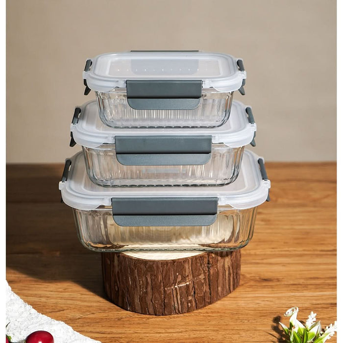 Set caserole MYRIA MC4058, 3 piese, 0.37- 1.05l, sticla, transparent WALTI