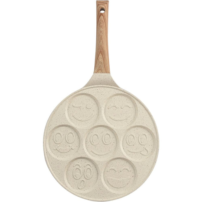Tigaie clatite MYRIA MC4072, 26 cm, aluminiu, 7 forme emoji, bej WALTI