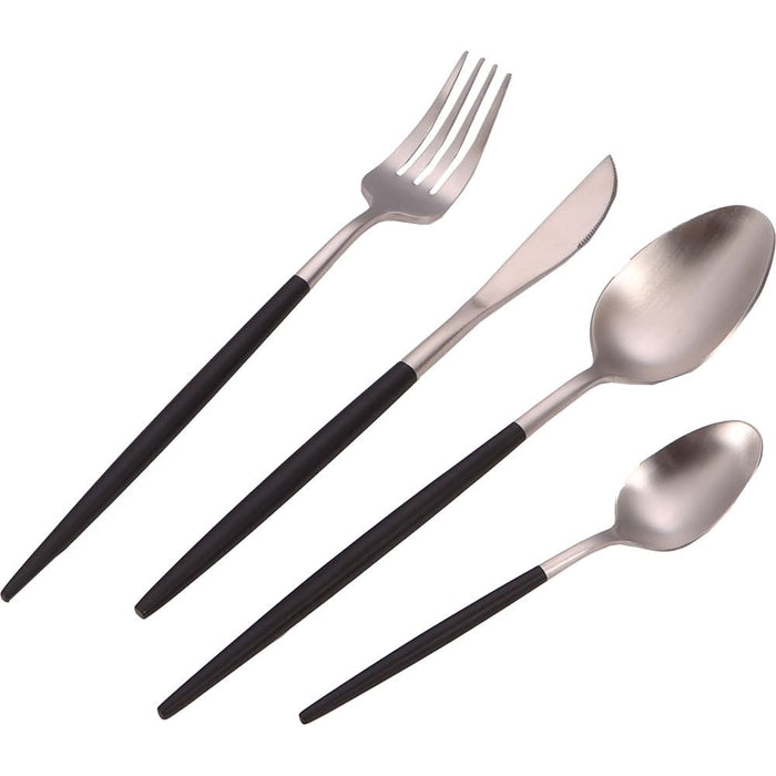 Set tacamuri MYRIA MC4090, 24 piese, inox, argintiu-negru WALTI