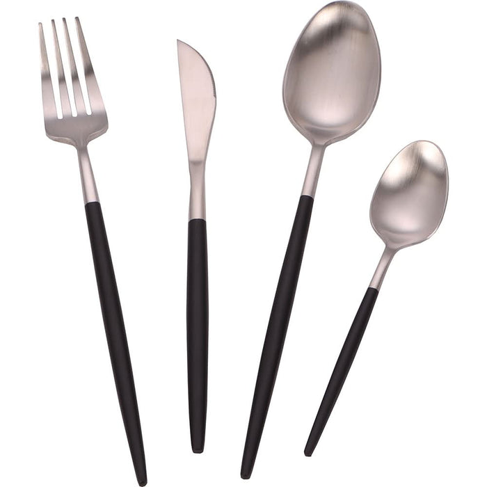 Set tacamuri MYRIA MC4090, 24 piese, inox, argintiu-negru WALTI