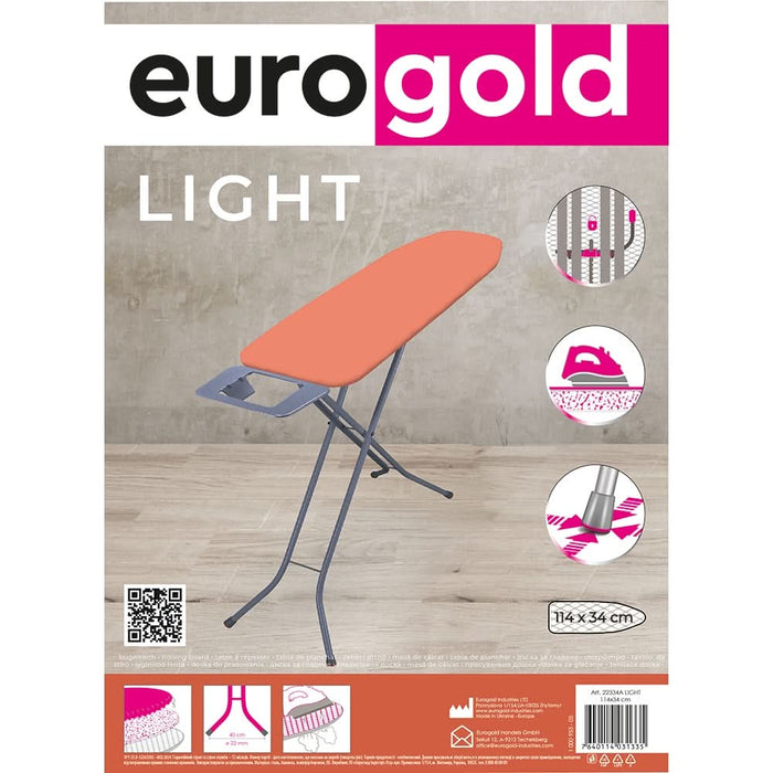 Masa de calcat EUROGOLD 21334A, husa bumbac, diverse culori WALTI