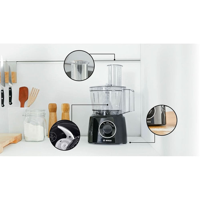 Robot de bucatarie BOSCH MultiTalent 3 MCM3231B, vas 2.3l, blender 1.5l, 800W, 2 trepte viteza, negru - WALTI WALTI