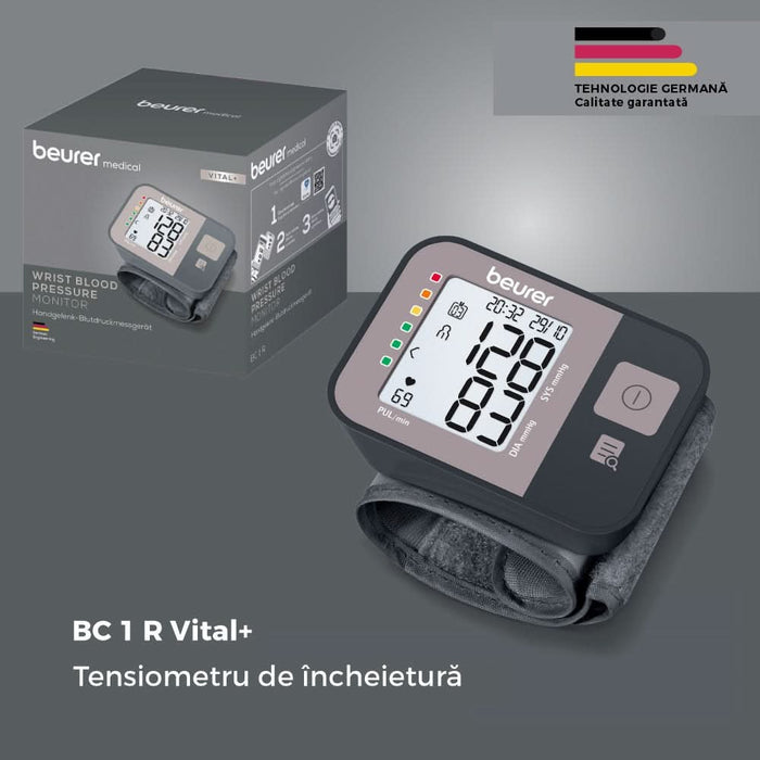 Tensiometru digital de incheietura BEURER BC1R, argintiu inchis - WALTI WALTI