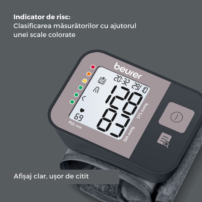 Tensiometru digital de incheietura BEURER BC1R, argintiu inchis - WALTI WALTI