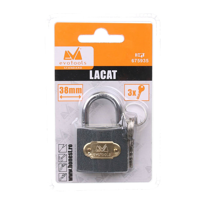Lacat cu cheie, pentru exterior, Honest ETS, otel, 38 mm WALTI