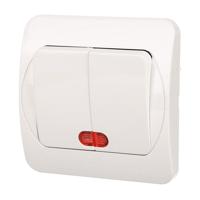 Intrerupator dublu Quatric Praktic, clasic, cu led, IP20, alb WALTI
