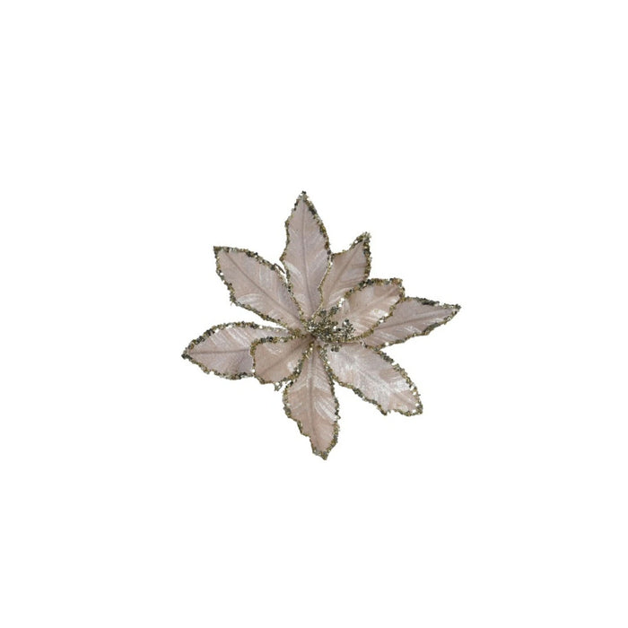Decoratiune Craciun, pentru brad, model craciunita, cu sclipici, poliester, Ø 28 cm, alb WALTI