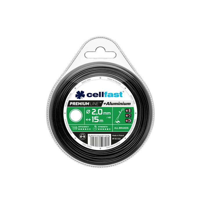 Fir nylon, cu aluminiu, rotund, Ø 2 mm x 15 m WALTI