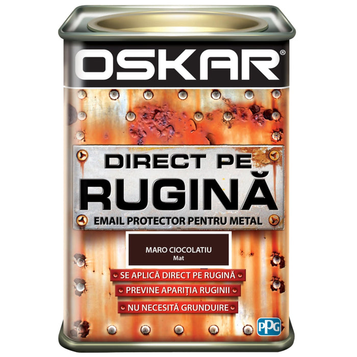Email pe baza de solvent Oskar Direct pe Rugina, maro ciocolatiu, aspect mat, 0.5 L WALTI