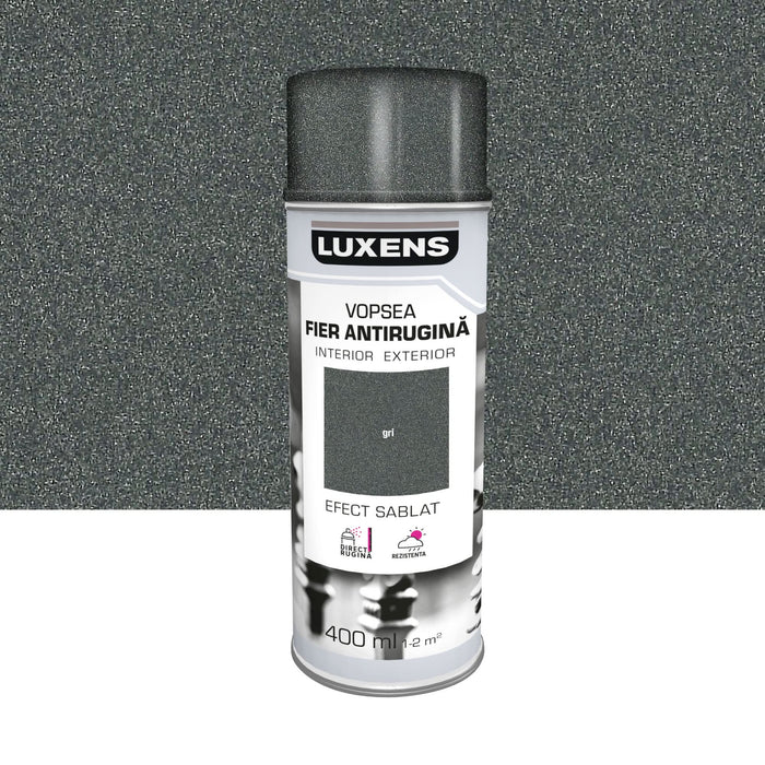 Vopsea spray Luxens, antirugina, gri, sablat, 400 ml WALTI