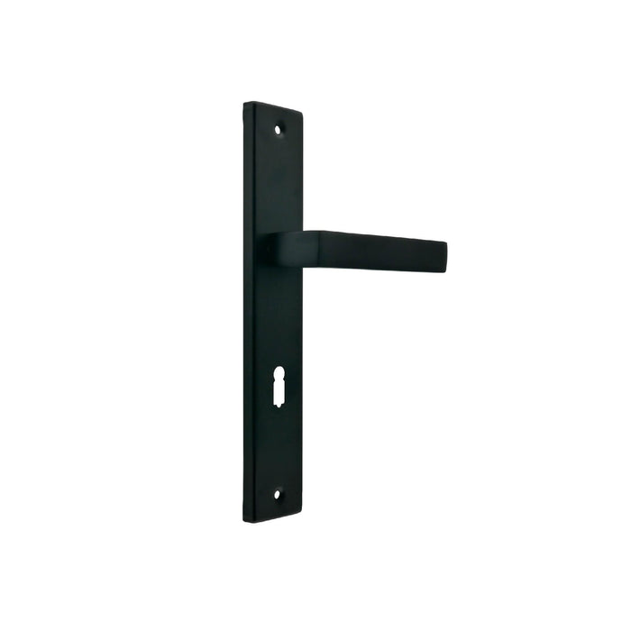 Maner cu sild usa interior, Qubik, 72 mm, pentru cheie, aluminiu, negru WALTI