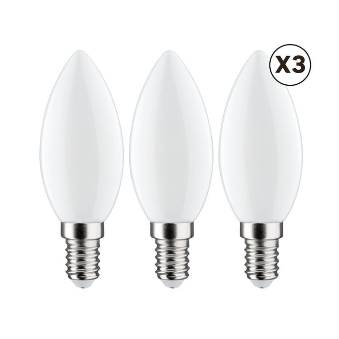 Bec LED Lexman, E14, C35, 5.9 W, lumina calda, 2700K, 806lm, milky, set 3 bucati WALTI