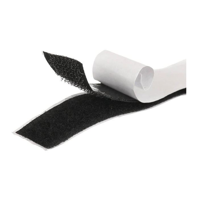 Banda velcro, adeziva, 20 mm, L 20 m, negru WALTI