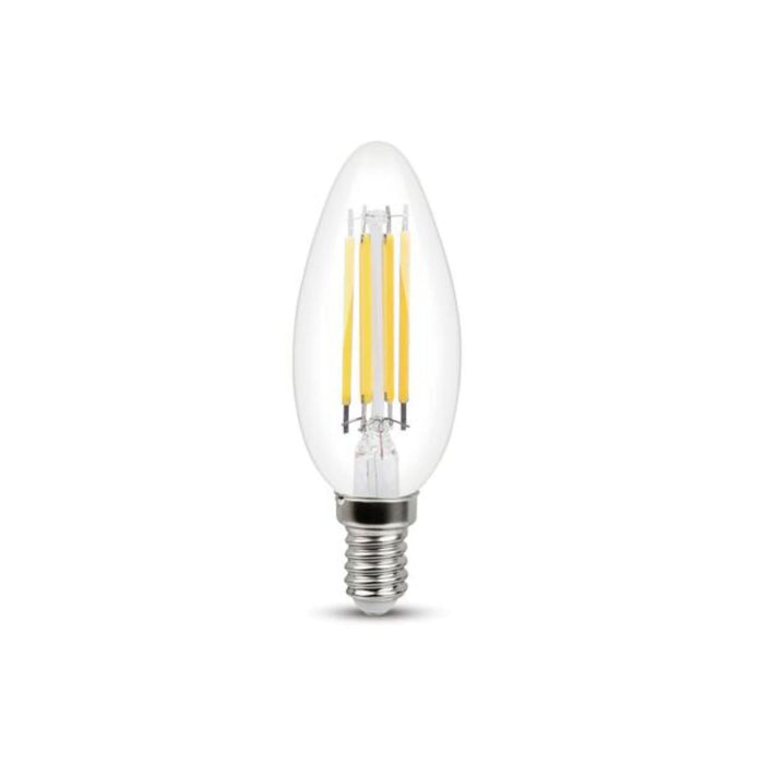 Bec LED Lexman, E14, C35, 5.9 W, alb neutru, 4000K, 806 lm, filament clar WALTI