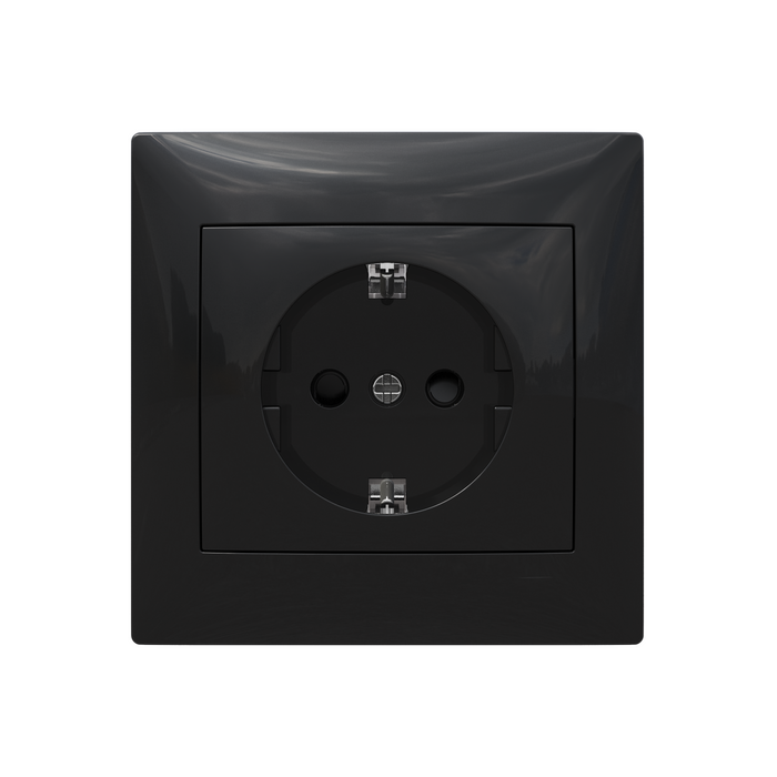 Priza schuko simpla Lexman Lika, clasica, IP20, negru WALTI