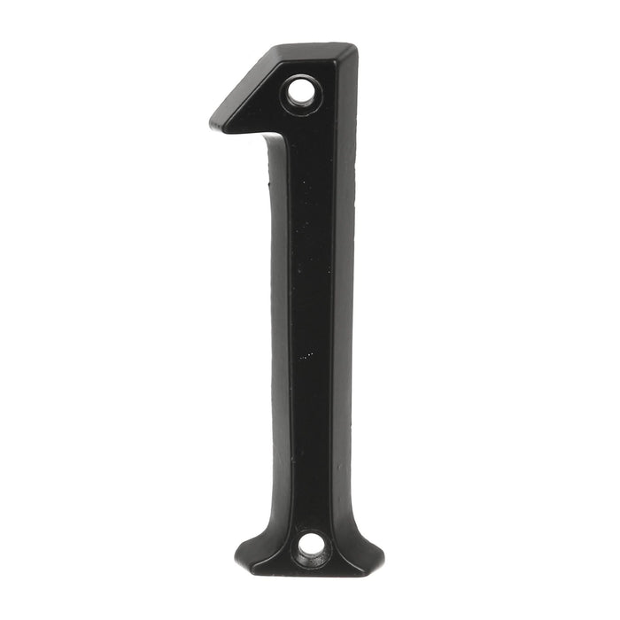 Numar casa "1", pentru poarta/usa, cu insurubare, aluminiu, 97 mm, negru WALTI