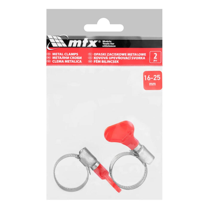 Colier metalic MTX, pentru furtun 16-25mm, set 2 bucati WALTI
