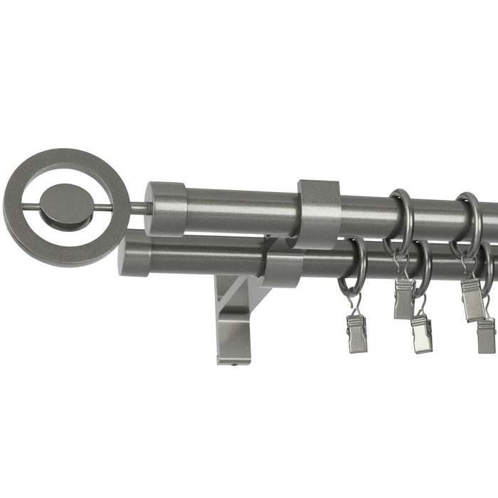 Galerie dubla metal, Popolo, 160 cm, diametru 19 mm, grafit WALTI