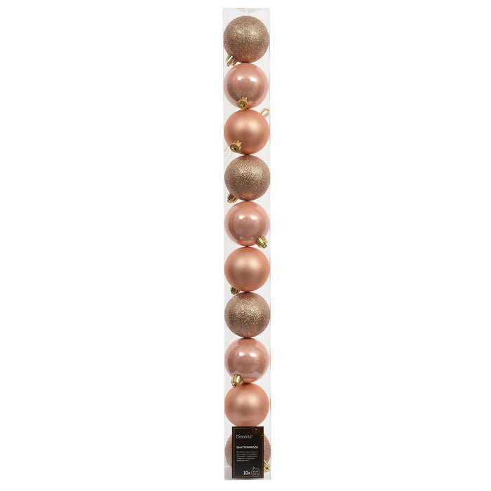 Globuri de Craciun, pentru brad, modele mixte, polistiren, Ø 6 cm, portocaliu (set 10 buc) WALTI