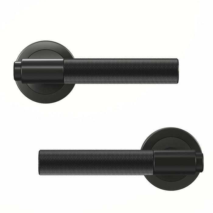 Maner tip rozeta pentru usa interior, Axel, aluminiu, negru WALTI