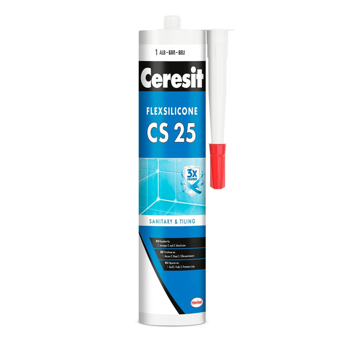 Silicon sanitar Ceresit CS25, pentru baie si bucatarie, alb, 280 ml WALTI