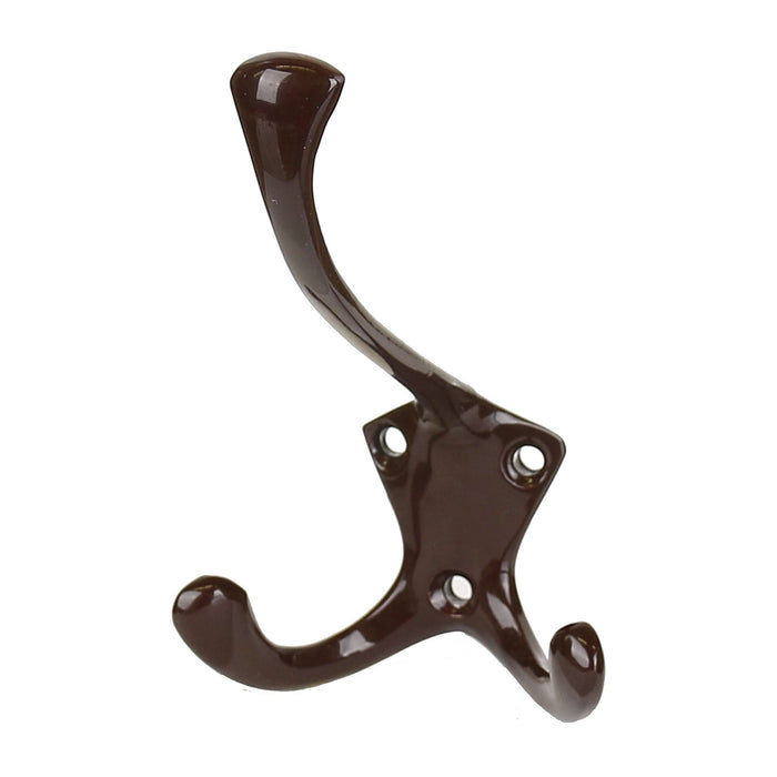 Cuier perete, o agatatoare tripla, metal, 16 cm, maro WALTI