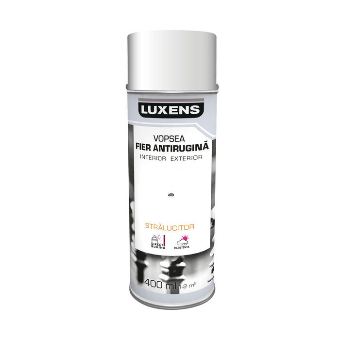 Vopsea spray Luxens, antirugina, alb, lucios, 400 ml WALTI
