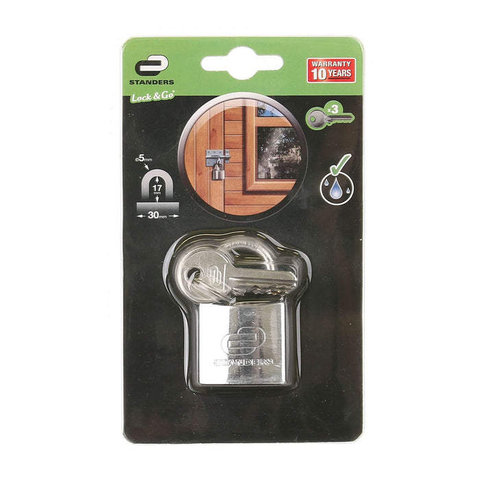 Lacat cu cheie, pentru exterior, Standers, alama, 30 mm WALTI