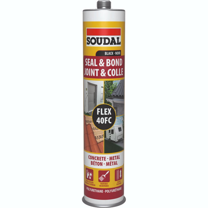 Mastic poliuretanic Soudal PU Flex 40FC, pentru beton si metal, negru, 300 ml WALTI