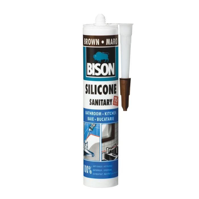 Silicon sanitar Bison, pentru baie si bucatarie, maro, 280 ml WALTI