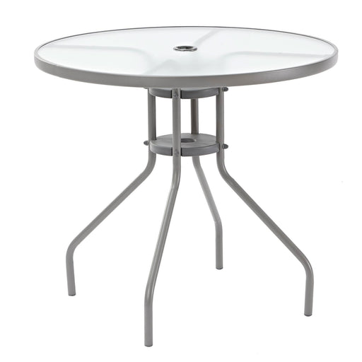 Masa gradina Elia, pentru 2 persoane, otel/sticla, ∅ 80 x 88 cm, gri - WALTI WALTI