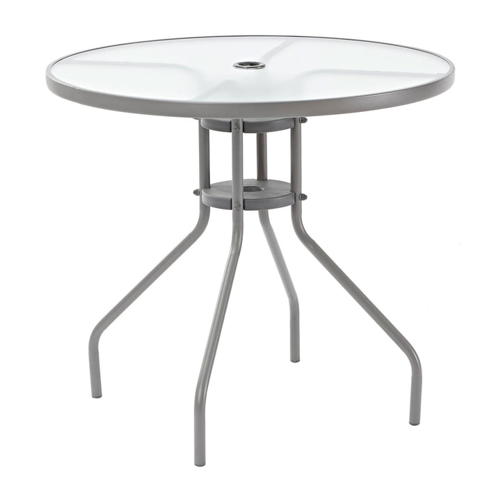 Masa gradina Elia, pentru 2 persoane, otel/sticla, ∅ 80 x 88 cm, gri WALTI