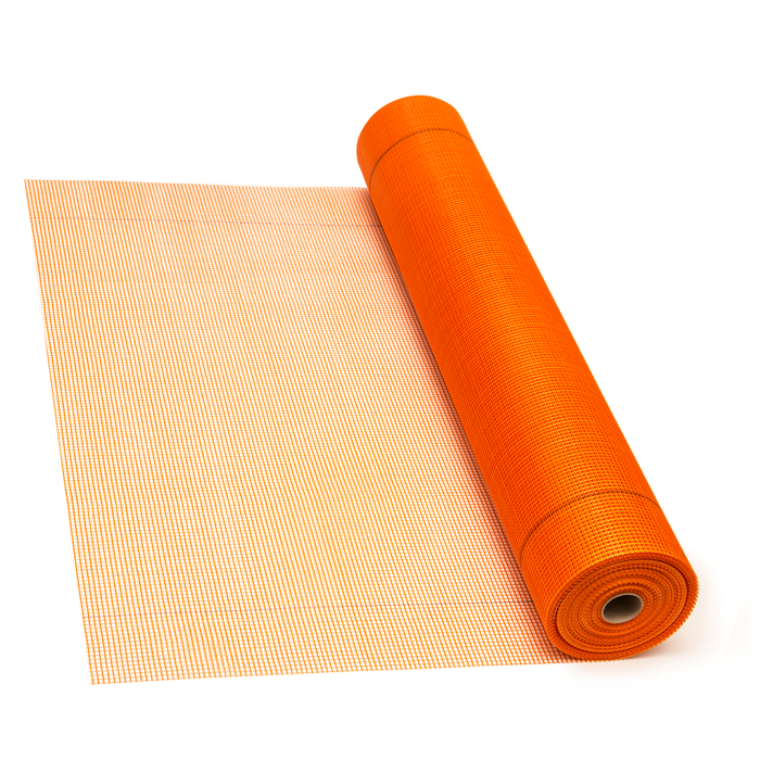 Plasa polistiren, premium, fibra de sticla, 160 gr/m² , dimensiune ochiuri 5 x 5 mm, 1 x 50 m, 50 m², portocaliu WALTI