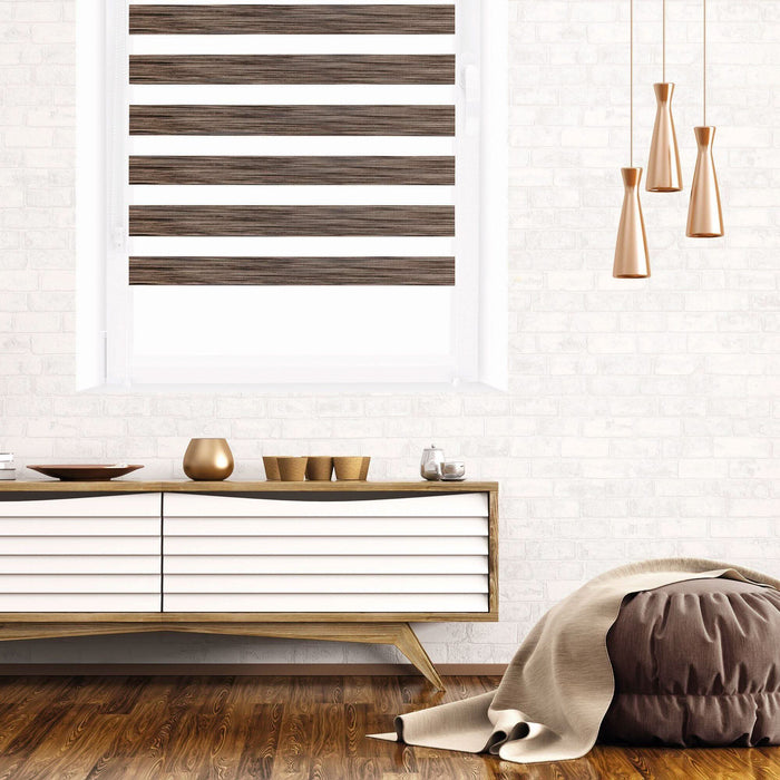 Roleta textila de zi/noapte Naturalle, 56 x 150 cm, maro WALTI