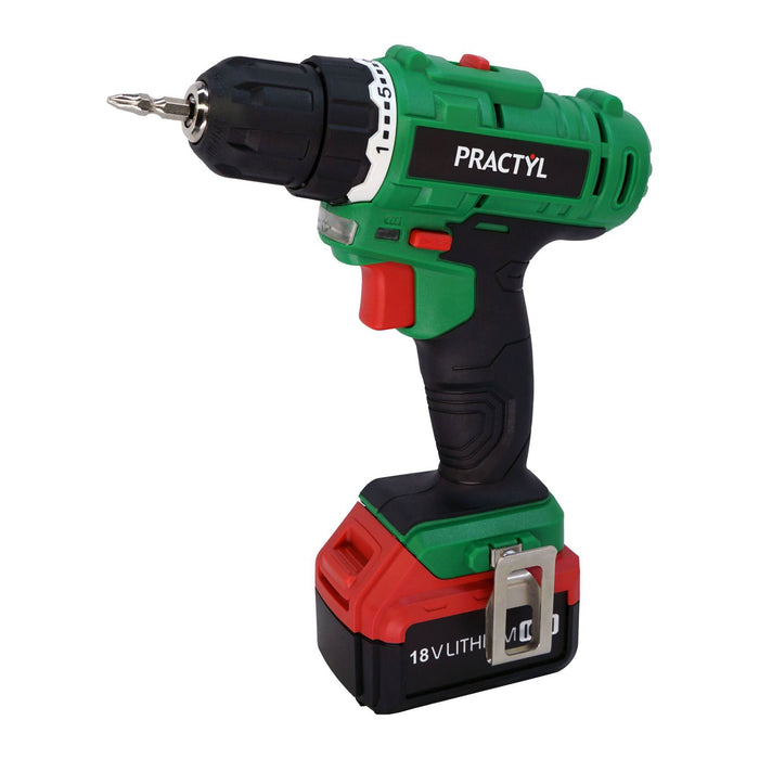 Masina de gaurit si insurubat pe acumulator Practyl, 18 V, 2 Ah, 2 acumulatori WALTI