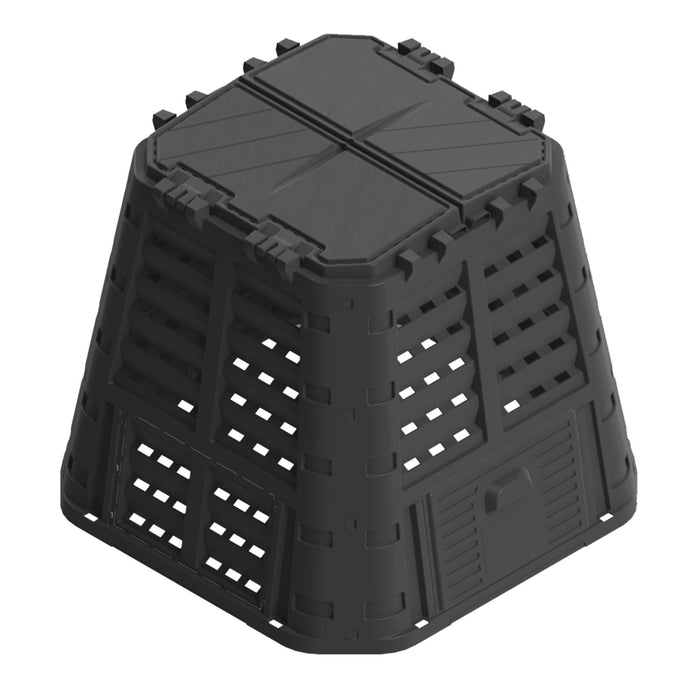 Compostor gradina, Geolia, extensibil, plastic, 480 L, negru WALTI