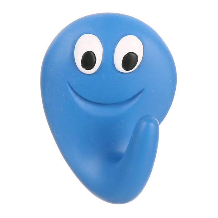 Cuier baie Smile, o agatatoare, din plastic, fixare prin lipire, albastru lucios WALTI