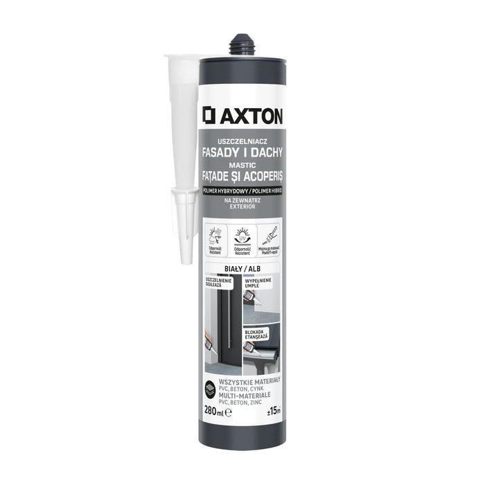 Mastic Axton, pentru fatade si acoperis, alb, 280 ml WALTI