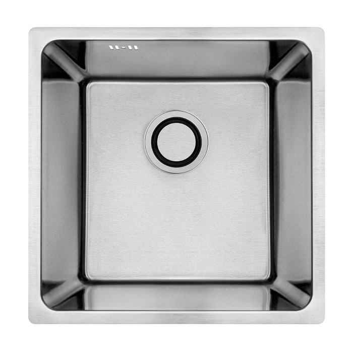 Chiuveta bucatarie Aden din inox, 44 x 44 cm, adancime cuva 19 cm, incastrabila, gri deschis WALTI