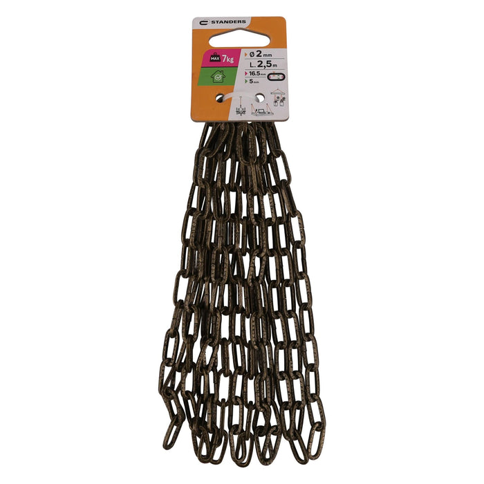 Lant lustra otel antichizat Standers, Ø 2 mm, 2.5 m, rezistenta max 7 kg WALTI