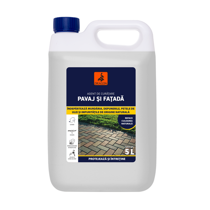 Solutie pentru indepartarea petelor de ulei si grasime placi trotuar, Dragon, 5 L WALTI