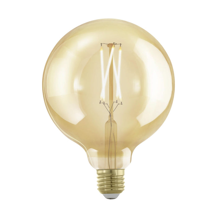 Bec LED decorativ E27, G125, 4 W, alb cald, 3000K, 3000lm, amber WALTI