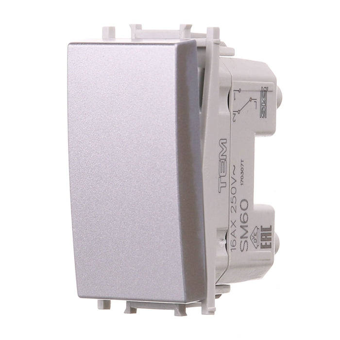 Intrerupator cap scara simplu Tem Modul, modular, IP20, argintiu WALTI