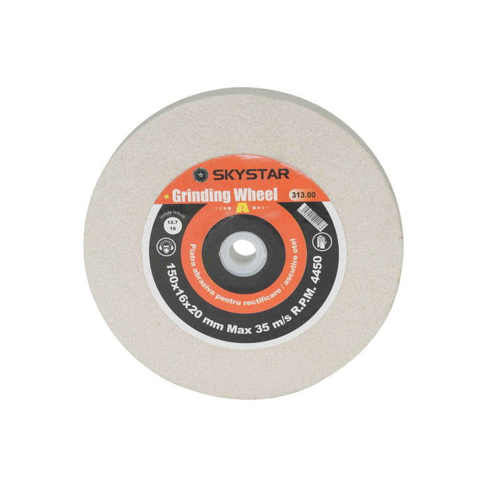 Piatra de polisat pentru polizor banc SkyStar, pentru otel/metal, granulatie 46, Ø 150 x 20 x 20 mm WALTI