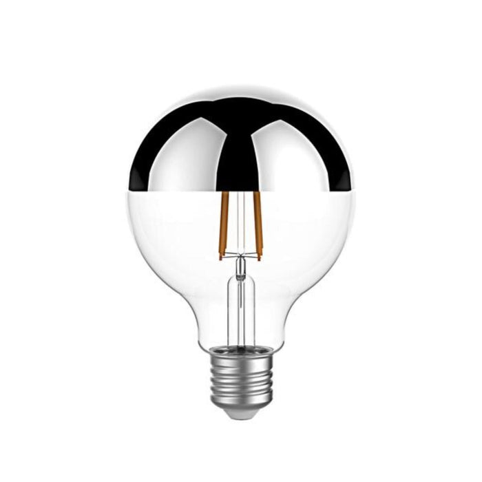 Bec LED decorativ Lexman, E27, G95, 7 W, alb cald, 2700K, 806 lm, argintiu WALTI