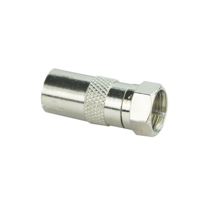 Adaptor cablu TV Lexman, coaxial, tip F, 9.52 mm, tata-mama, metal, argintiu WALTI
