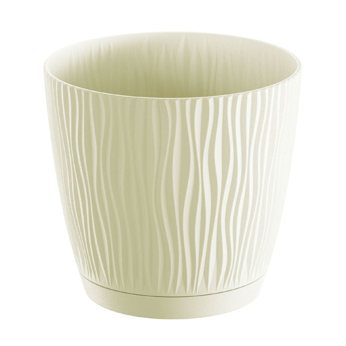Ghiveci flori Sandy, plastic, Ø 19 cm, crem WALTI