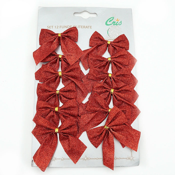 Fundita brad, model uni, plastic, inaltime 7 cm, rosu (set 12 buc) WALTI